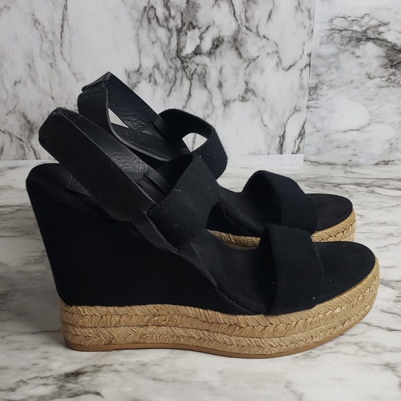 womens black espadrille wedges